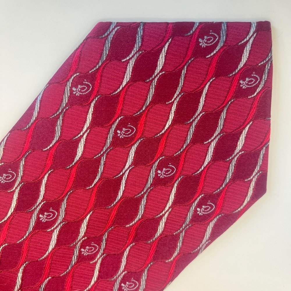 Chick-fil-A Necktie Mens OS Burgundy Excellent Silk Logo Employee Uniform Tie